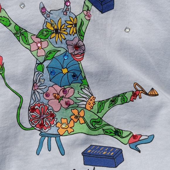 Stuart Weitzman Tops - A Collector Sturart Weitzman Embellished Tee.Size small.
